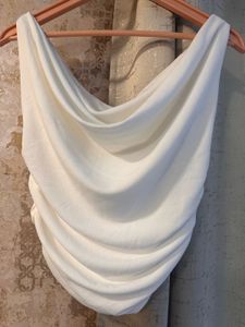 Uptownie White Off Shoulder Tank Top, Bust-34