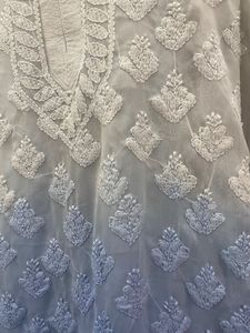 White Embroidered Kurti Set