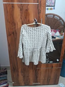 Patterned Peplum Top