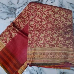 Maroon Banarasi Silk Saree