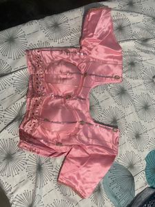 Baby Pink Lehenga With Duppata And Stitched Blouse