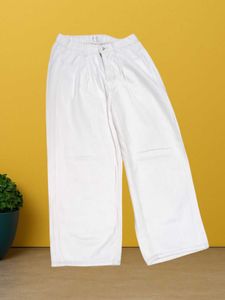L@31 Size-28 White Wide Leg Jeans