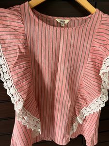 NEW abof Cute Pink Crochet Top