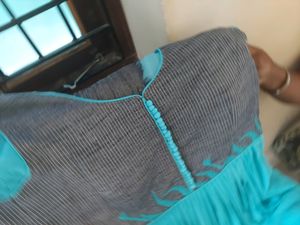 Cyan Color Long Frock