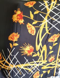 Women Black Satin Saree