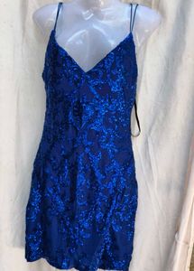 I. Royal Blue Sequin Mini Dress