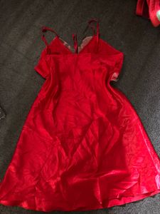 Red Satin Slip Nighty/Dress