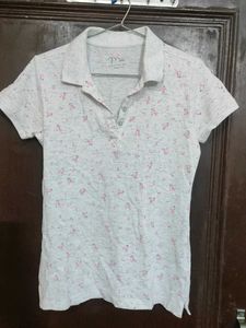 Floral Print Polo T-Shirt