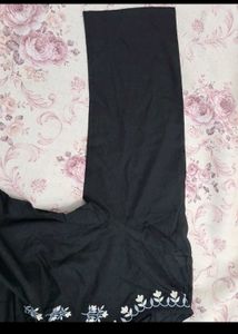 Branded Black Embroidery Cotton Top