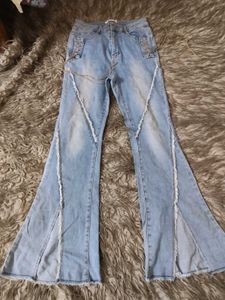 Y2k Flared Tie Detail Jeans