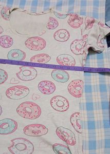 Cute Donut Print Tee