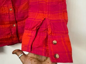 Max Red &amp; Orange Plaid Button-Up