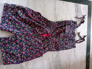 Floral Print Girls Jumpsuit