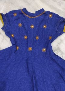Blue Embroidered Dress