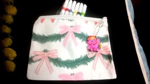Cute  Pouch with Charm Keychain