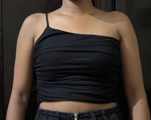 Chic Black One-Shoulder Top