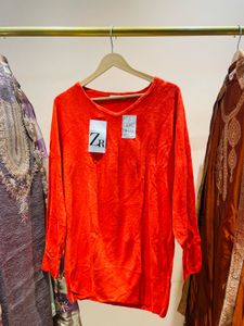 Orange Long Sleeve Top