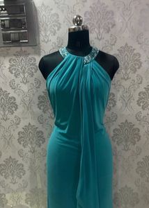 Elegant Teal Halter Gown🦋💎🎀