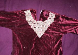 Girls Multicolor Red Kurti & Salwar
