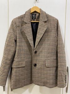 Brown Plaid/Check Blazer (Zara Dupe)