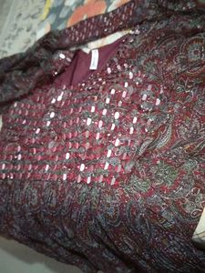 Paisley Print Maroon Tunic Top