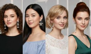 New 4 pairs of Elegant Earring Assortment