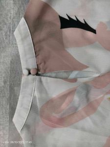 Abstract Print Round Neck Top