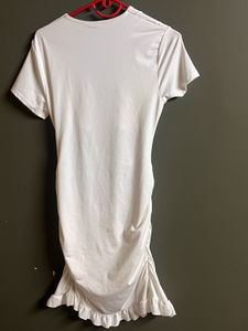 White Cutout Ruffle Mini Dress