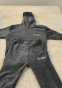 Gray Fleece Hoodie Set