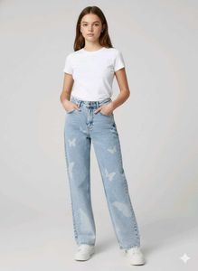 Light Wash Straight Leg Jeans