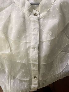 Elegant White Ruffle Top