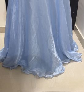 Blue Ruffle Lehenga with Embellished Top