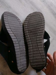 Black Chain Detail Thong Sandals