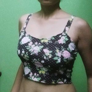 Cropped Cami Top with zipper and back cutouts