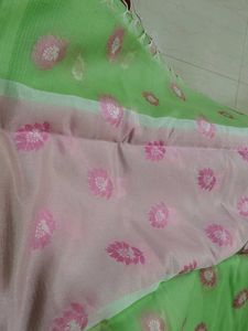 Green Floral Design Saree