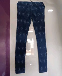 Blue Printed Jeans