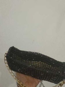 Chic Very Beautiful Black glass bead Gold Chain 👝