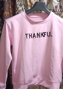 Girls’ Casual Sweatshirt –&#34;THANKFUL” Printed