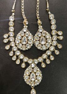 White Stone HeavyJewellery Set