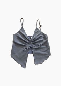 blue y2k glitter long top