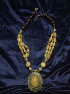Vintage Designer Bakelite Stone Necklace