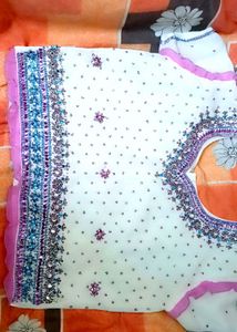 Embroidered White Top ( Lehga Choli)