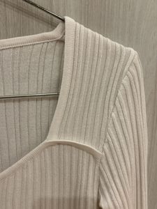 Heart Neckline Zudio White Top