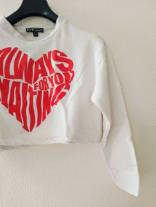 FYK Cropped Heart Graphic Top