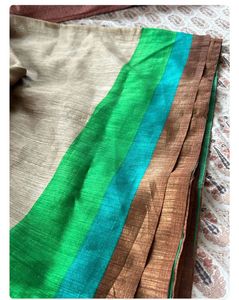 Beautiful Sari in Beige Color,Multicoloured Border