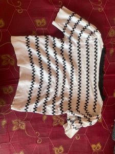 black and white crop top