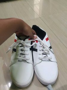 Striped White Sneakers