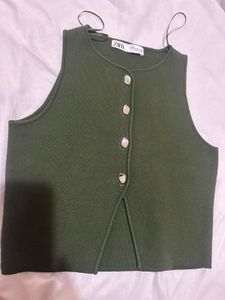 Zara Green Knit Vest