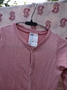 H&M Pink Button-Up Onesie