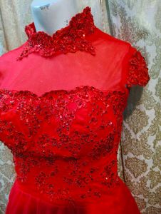 Red Lace Party Dress